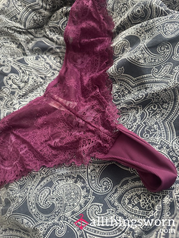 Purple Lace High Thong