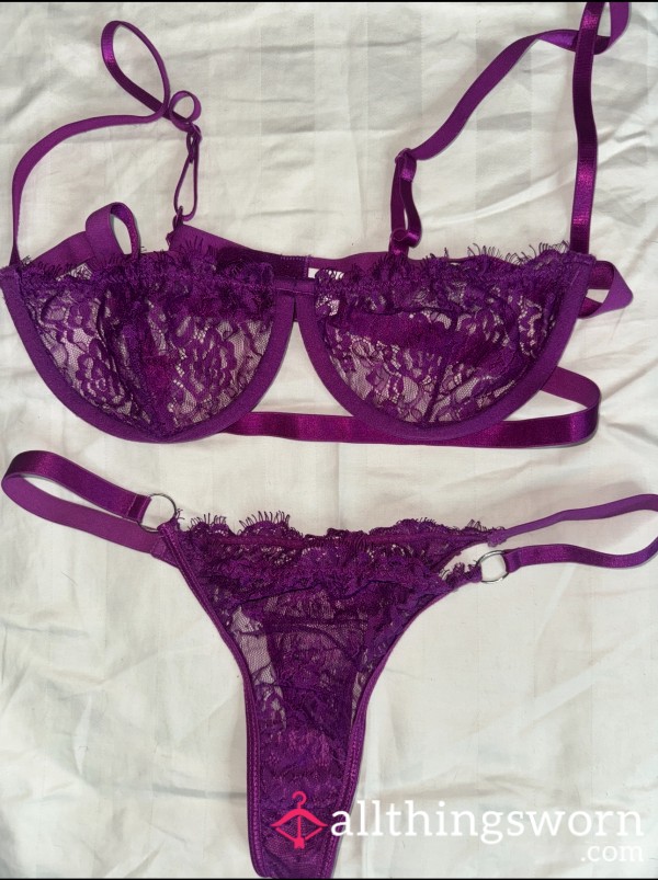 Purple Lace Lingerie Set