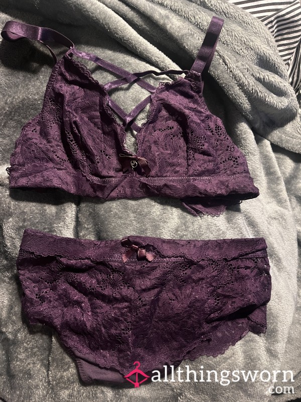 Purple Lace Lingerie Set