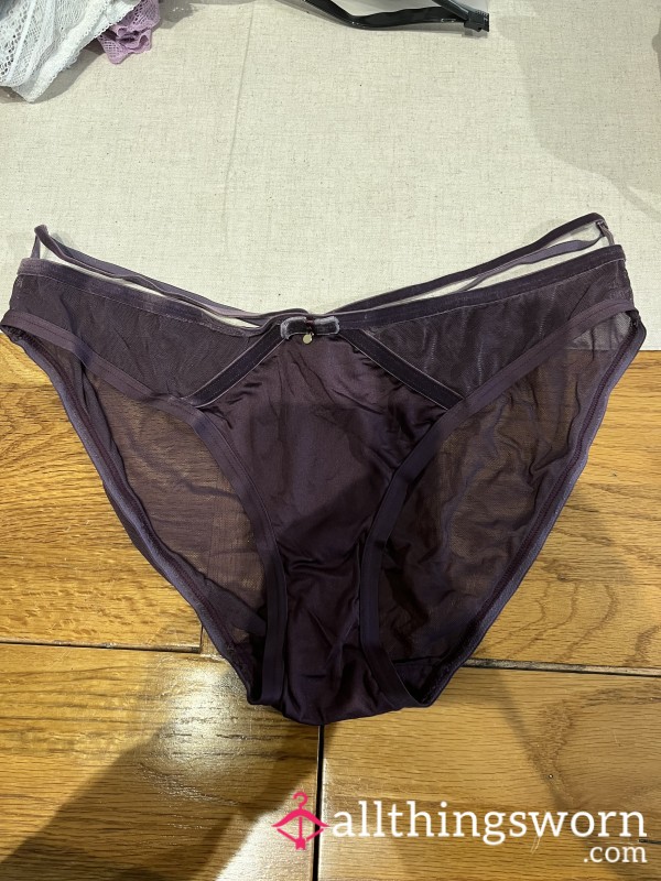 Purple Lace Panties Worn To The Gym