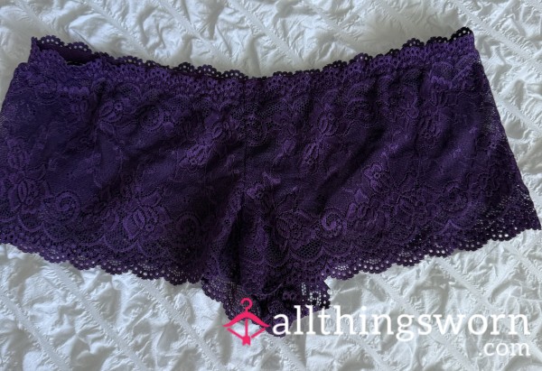 Purple Lace Panties Worn