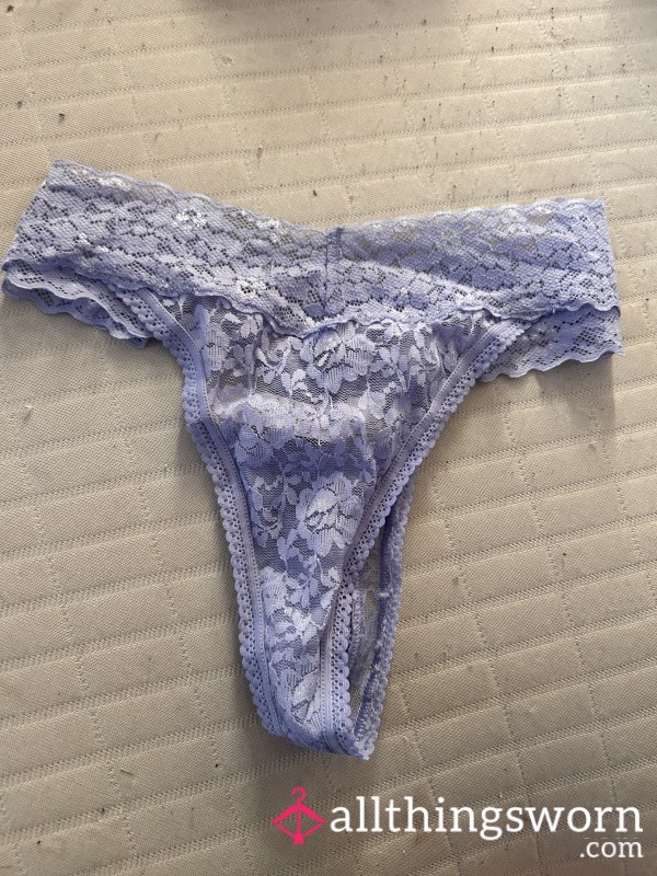 Purple Lace Sainteve Thong (cotton Gusset)