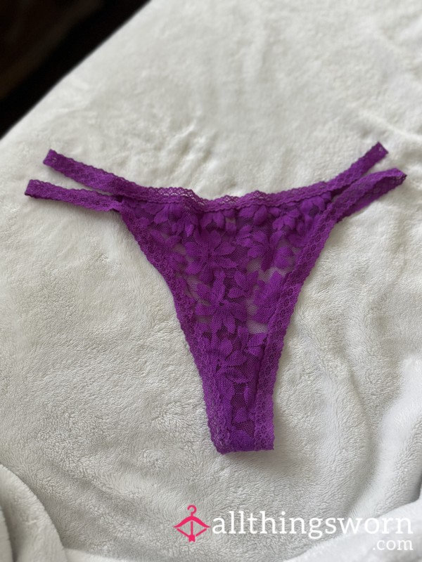 Purple Lace Thong