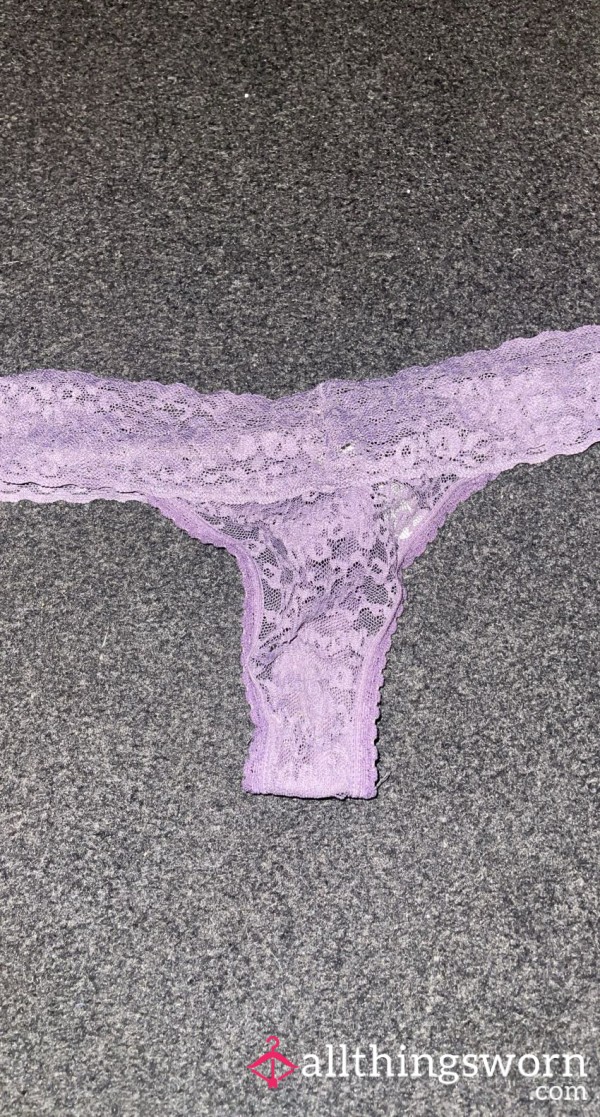 Purple Lace Thong
