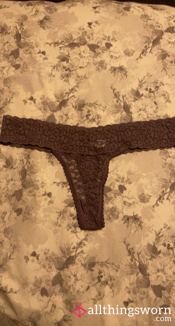 Purple Lace Thong