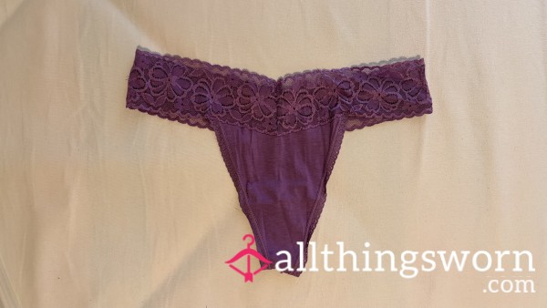 Purple Lace Thong