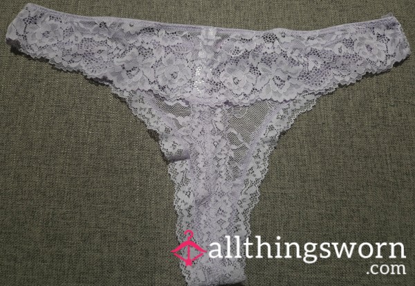 Purple Lace Thong