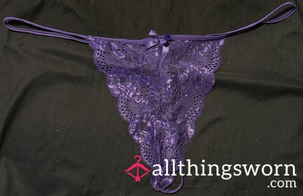 Purple Lace Thong