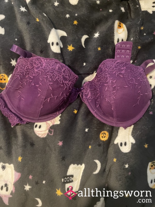 Purple Laced Detail Bra Size 34E