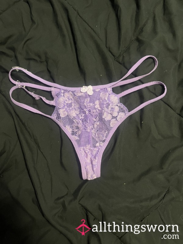 Purple Lacey S**y Thong That Rides Up My A**