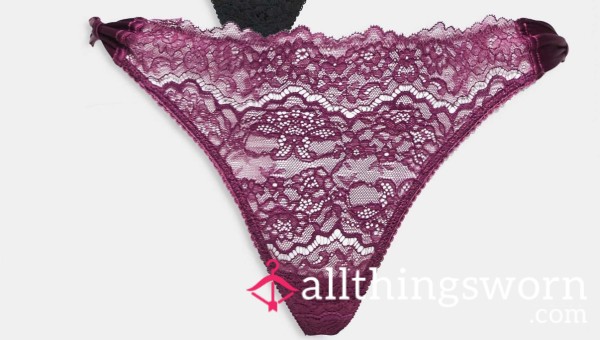Purple Lacy Thong