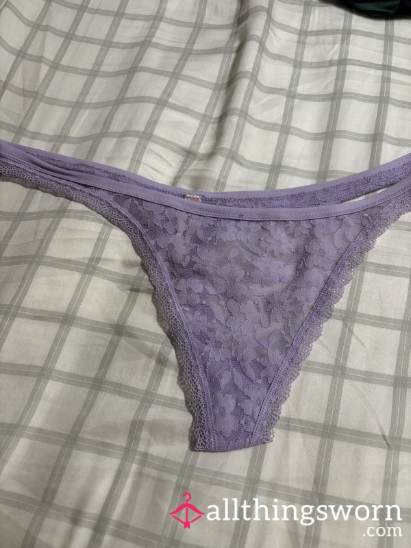 Purple Lacy Thong With Flowers🌸