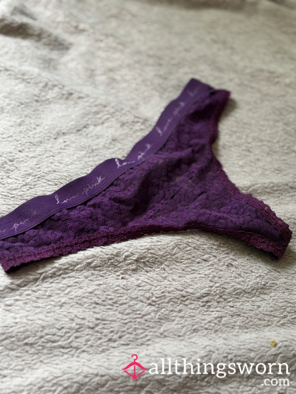 Purple Leopard-print Thong