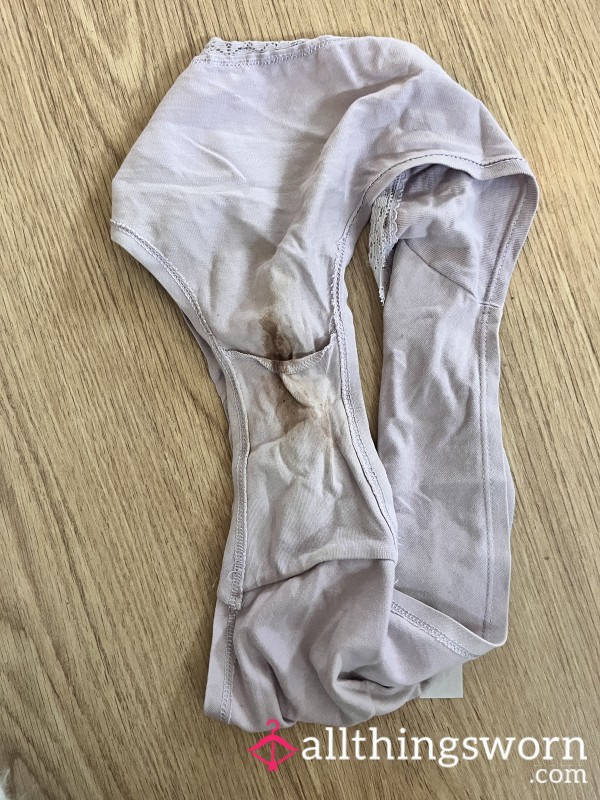 Purple Lilac Pastel Fresh New Cotton Moon Brown Trace Panties