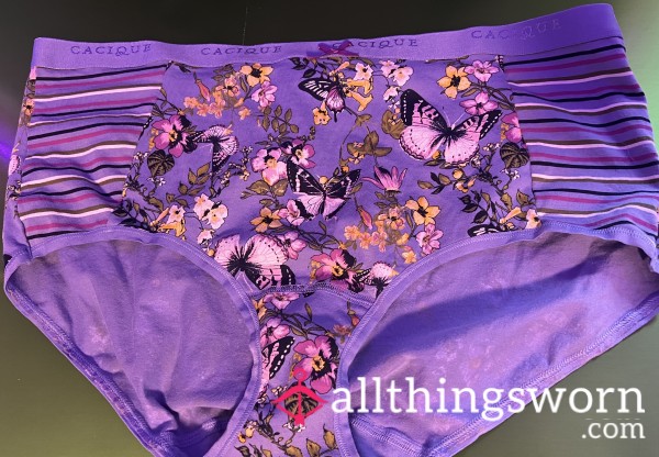 Purple Patterned Full Back Panty