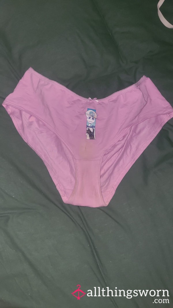 Well Worn Pink Panties Nightmare Before Christmas Logo On Front