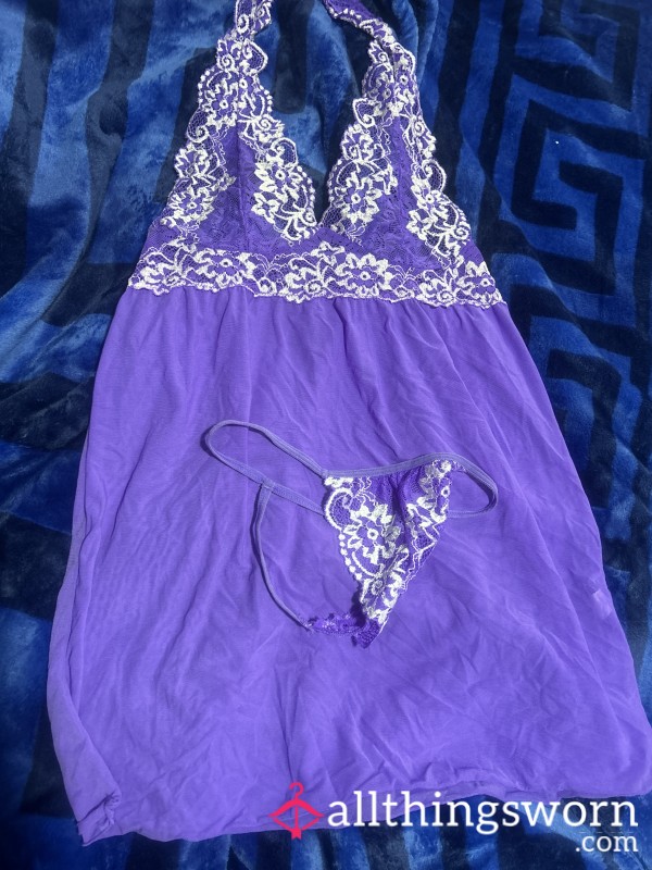 Purple S**y Nightwear With G-string