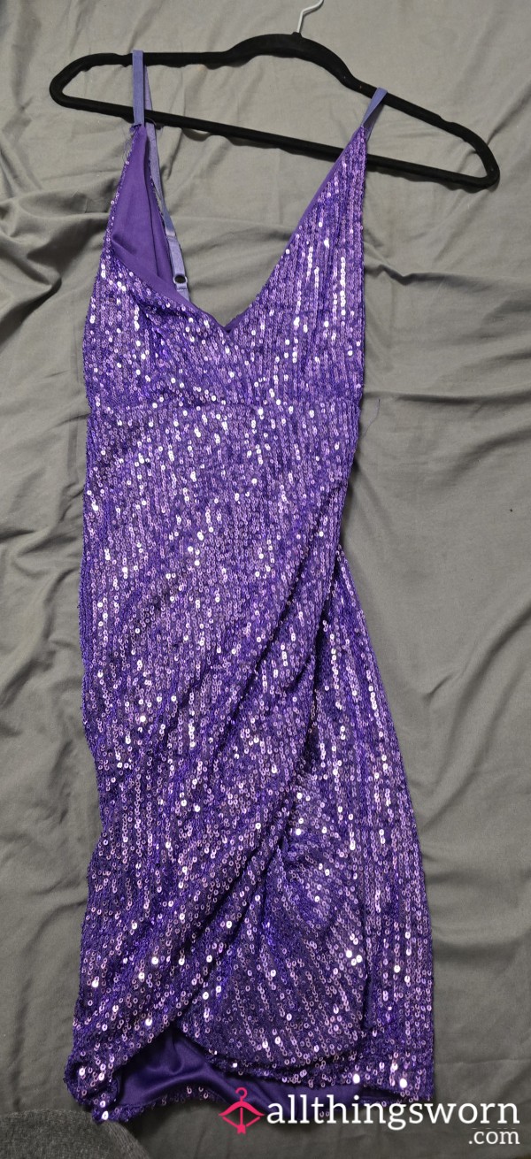 Purple S**y Sequins Clubbing Dress
