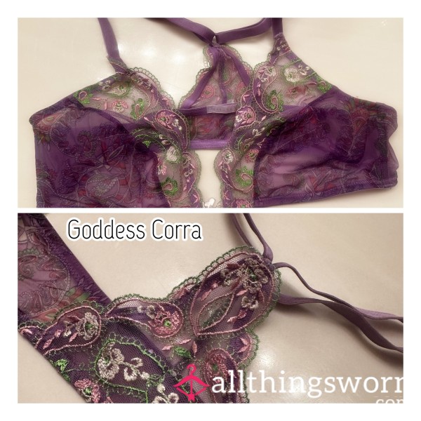 Purple Sheer Lingerie Bra