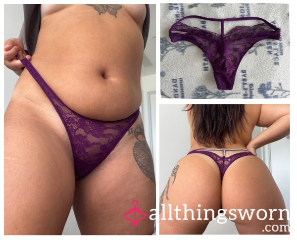 Purple Shine Strap T-back Thong