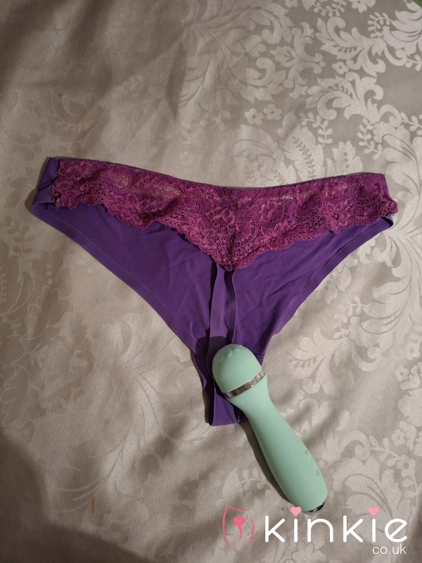 Purple Size Medium Thong Kinickers Thong Panty Size 10 Used For 1 Day Xx
