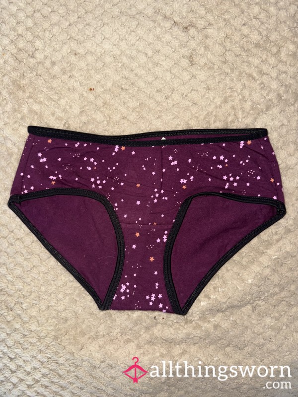 Purple Stars Cotton Full-back Panties