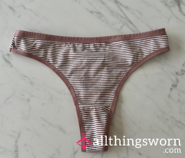 SOLD Purple Striped Cotton Thong