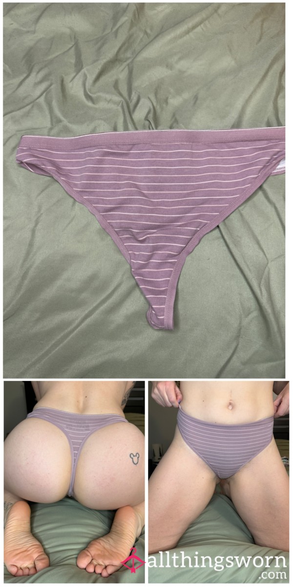 Purple Striped Thong