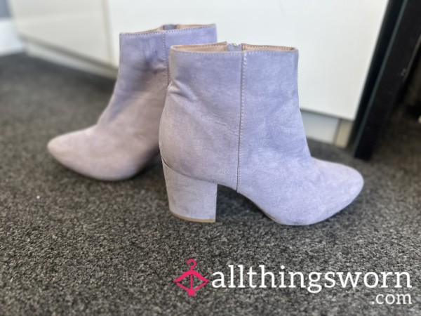 Purple Suede Boots