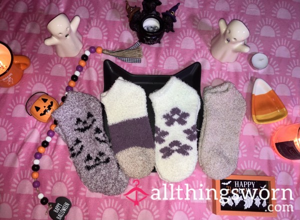 Purple Super Soft Fuzzy Ankle Socks