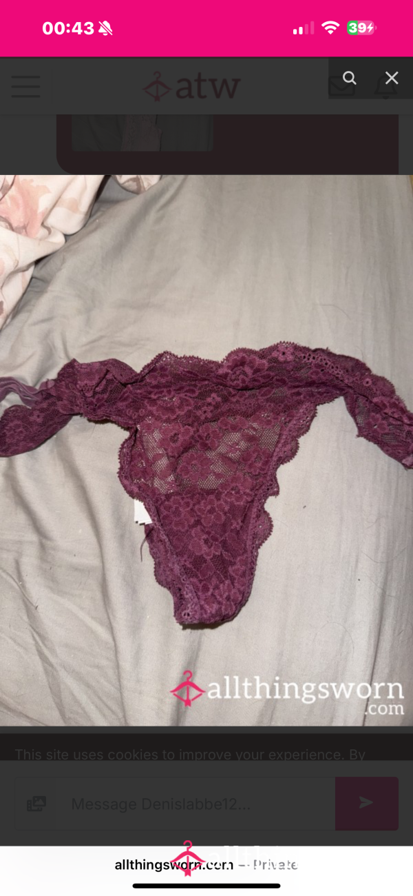 Purple Thong Been Wearing For The Last Two Days 🤤