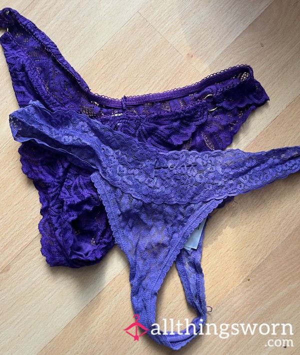 💜💜Well-worn💖💜Purple Thong & Panties 💜💜