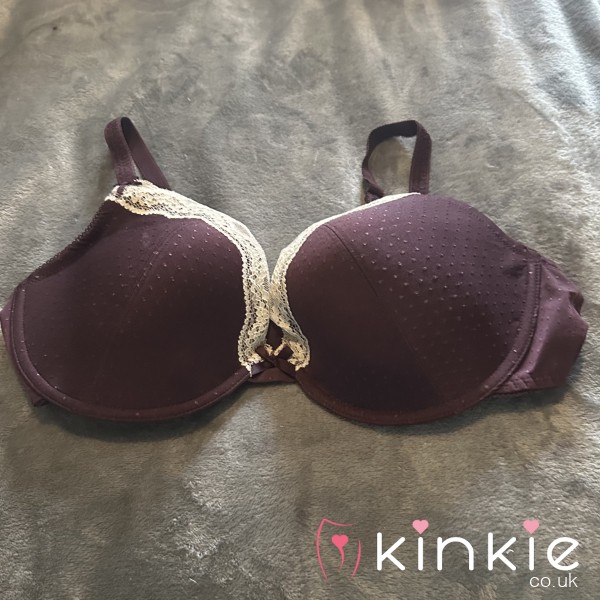 Purple & White Lace Bra - Size UK 40C - SSBBW