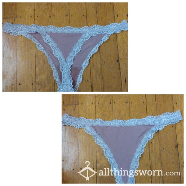 Purple With Lace Thong