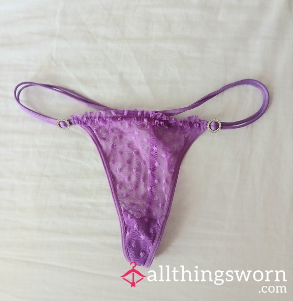 Purple Worn G-String, Size 12, Will Come With A 1 Day Wear