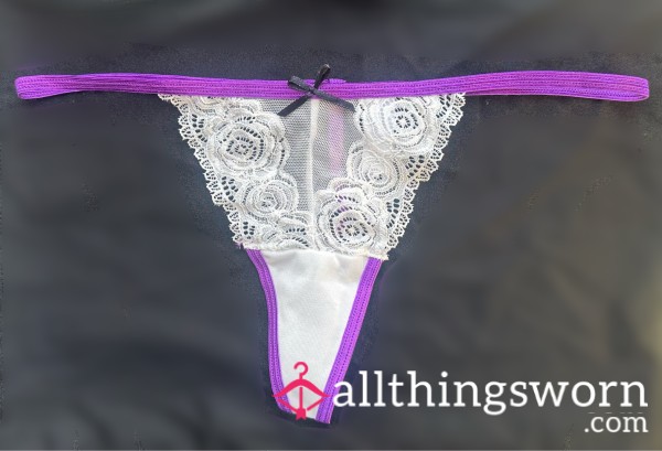 Purple & White G String