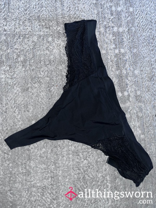 Pu**y Bleached Black Thong