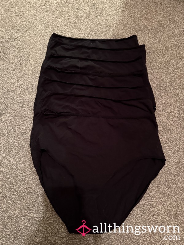 👵🏻 Worn Black Cotton Granny Pants 👵🏻