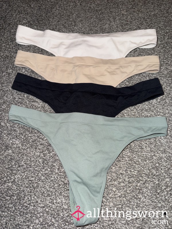 💦 Worn Cotton Thongs 💦