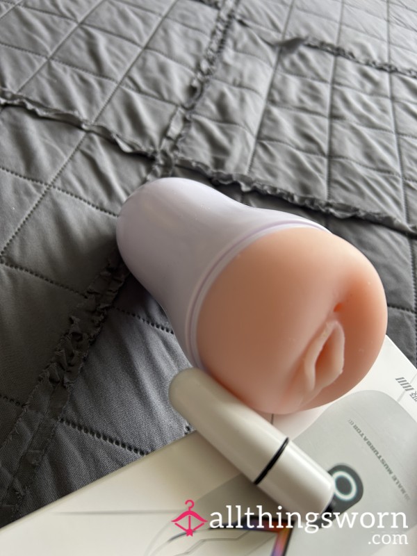 Pu**y Shaped Male Masturbator Cup With Vibration Bullet