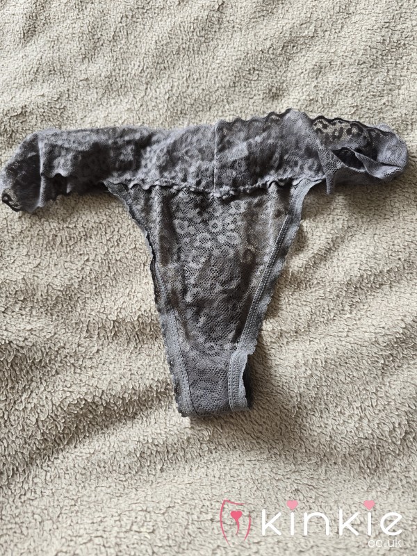 Pu**y Stained Grey Thong