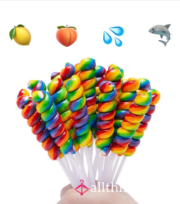 Pu**y/a** Flavored Rainbow Twist Lollipops