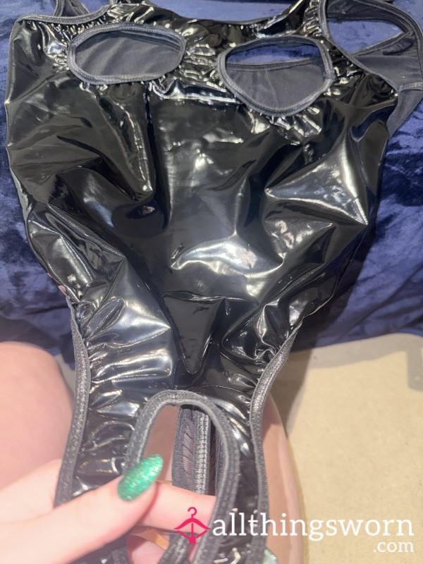 PVC Boobless Outfit - Black