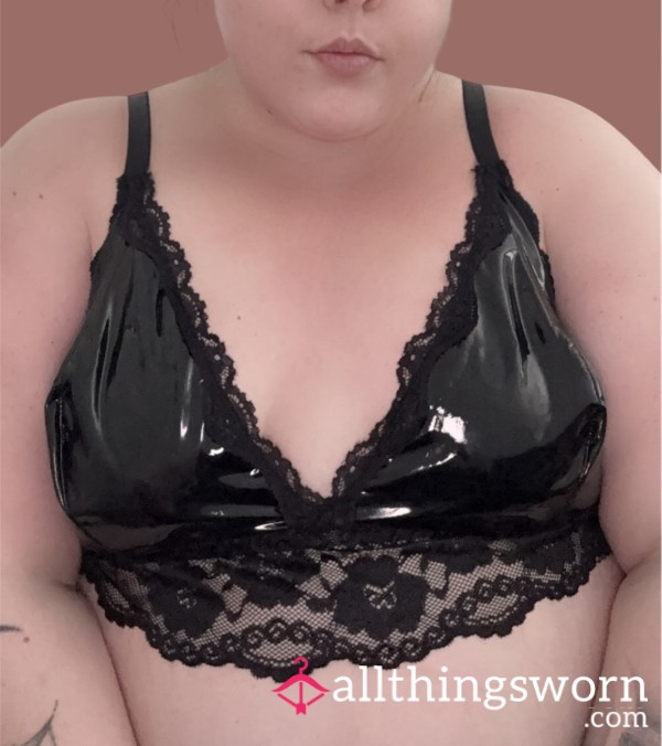 PVC Bralette Worn By A BBW 🖤