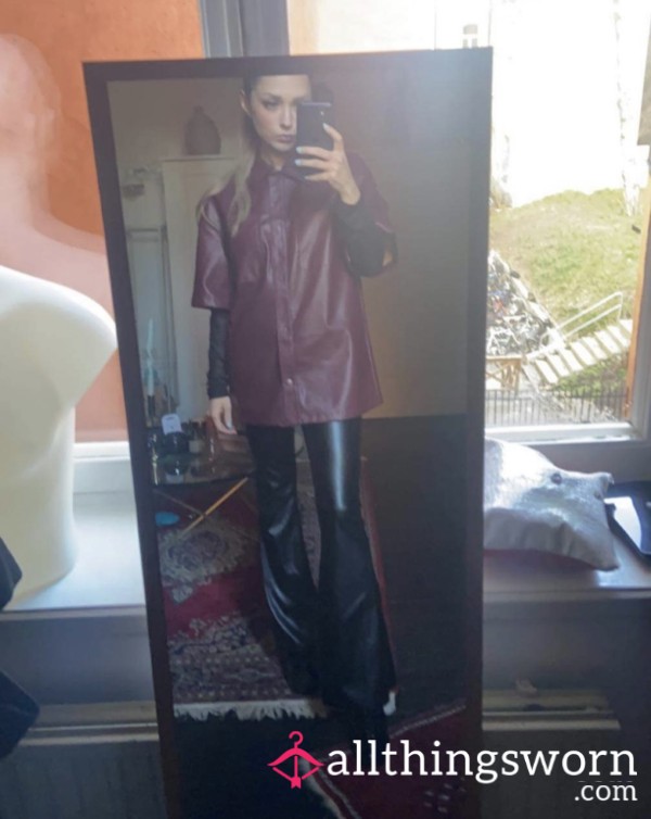 PVC Outfit, Pvc Pants And Leather Red Shirt