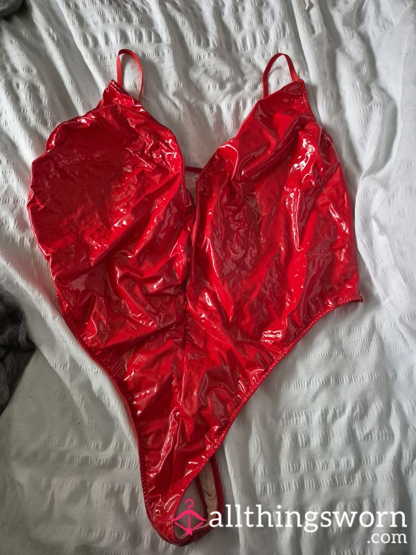 PVC Red Body Suit XXL
