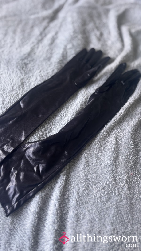PVC Style Leather Look Long Gloves Well Played In