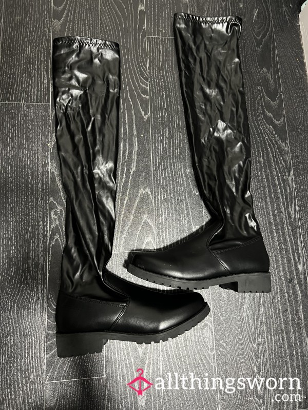 PVC Thigh High Boots
