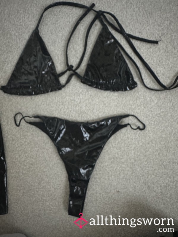PVC Worn Lingerie Set