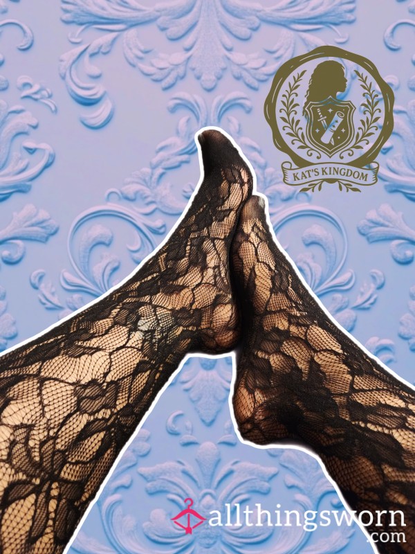 🌹 Queen's Garden🌹| Flor*l Lace Crotchless Tights